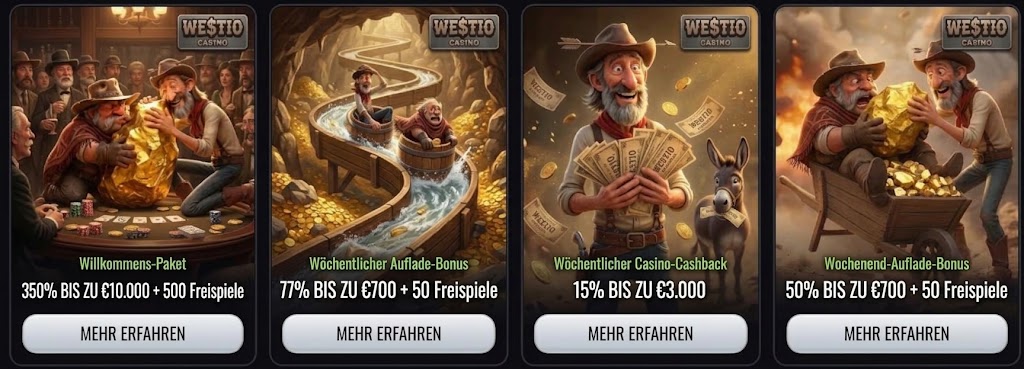 Screenshot of the Westia Casino app displaying various game options available for users.